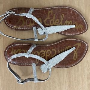 Sam Edelman Silver Gigi Thong Sandals